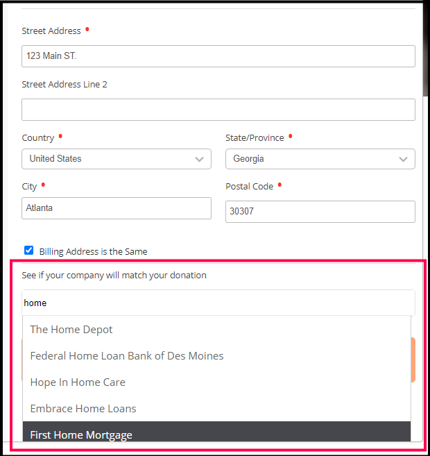 Community Funded search tool example with search field expanded